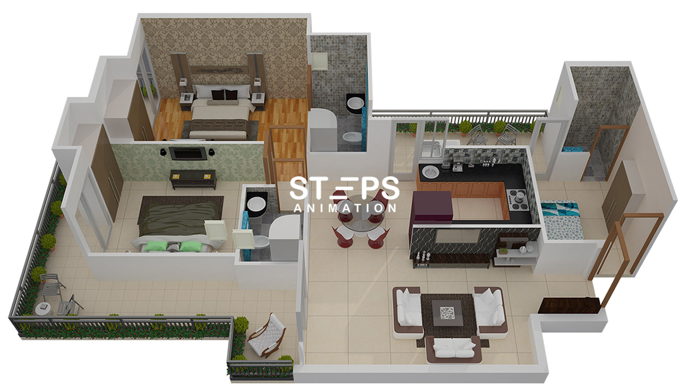 3D Floor Plan Design Services StepsAnimation