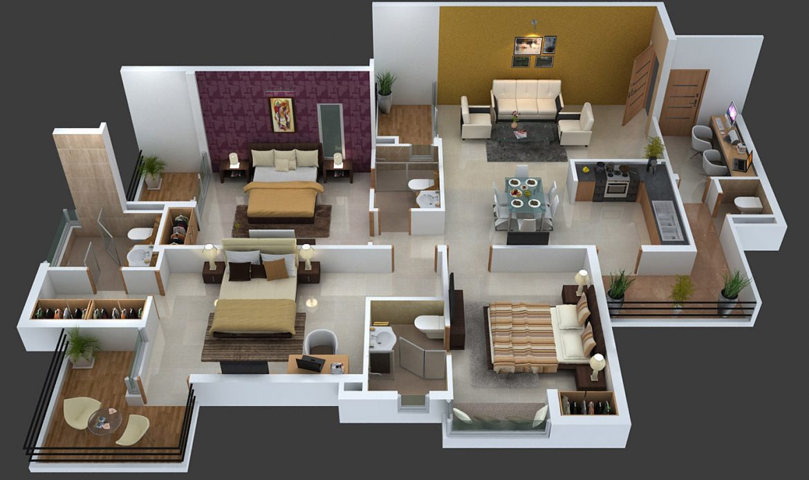 Floorplan 3D Home StepsAnimation